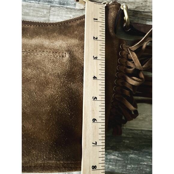 Michael Kors Billy Fringe Suede & Leather Brown Purse Authenticated - Picture 9 of 13